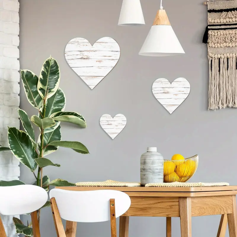 2d flat 3pcs set rustic wooden heart shaped wall decorations - Temu Bahrain