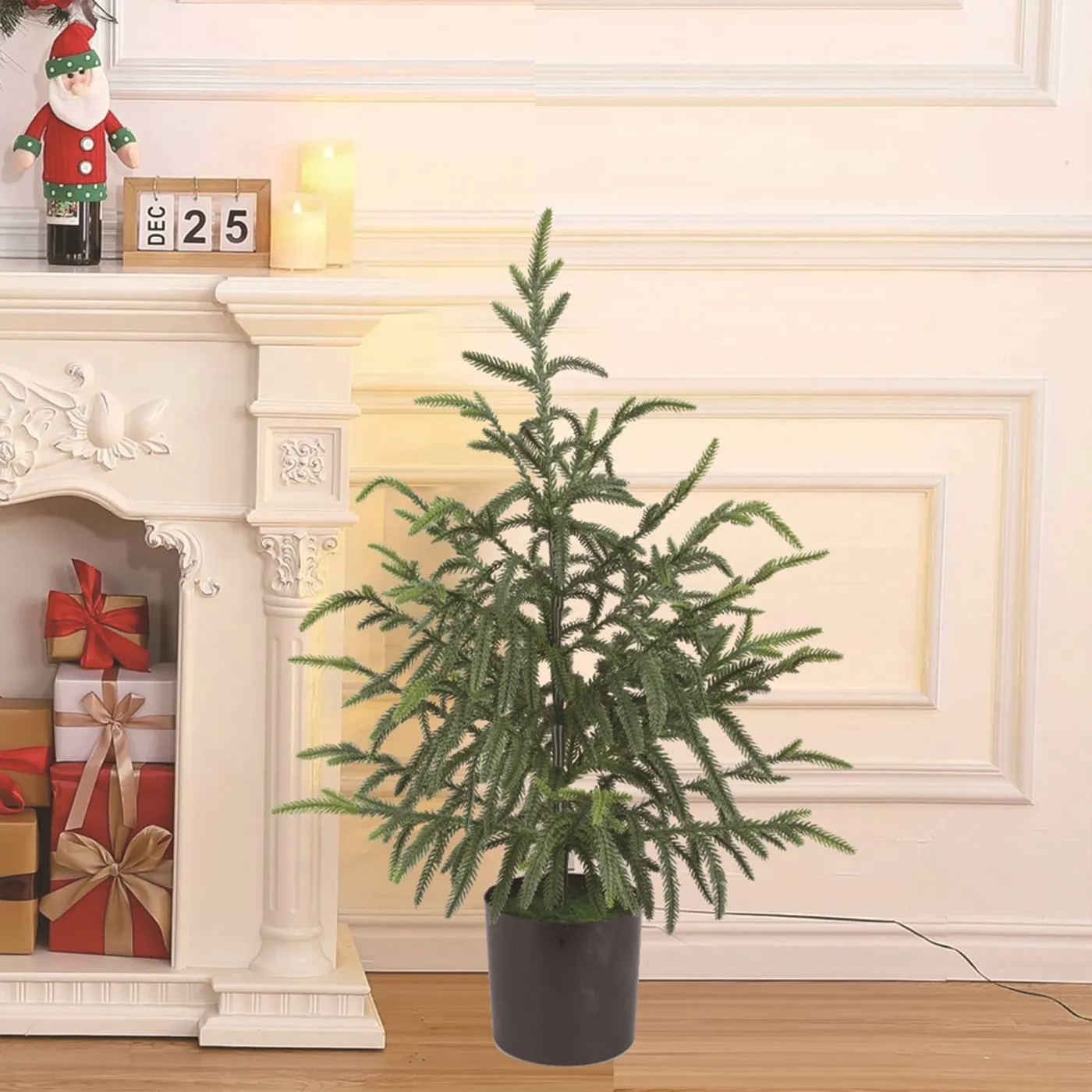 2Ft Artificial Norfolk Pine Tree with Pot, 24 Real Italy | Ubuy