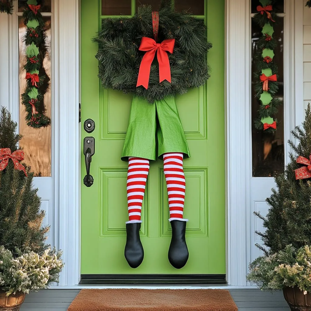 31 Easy Front Door Christmas Decorations You'll Love to Copy