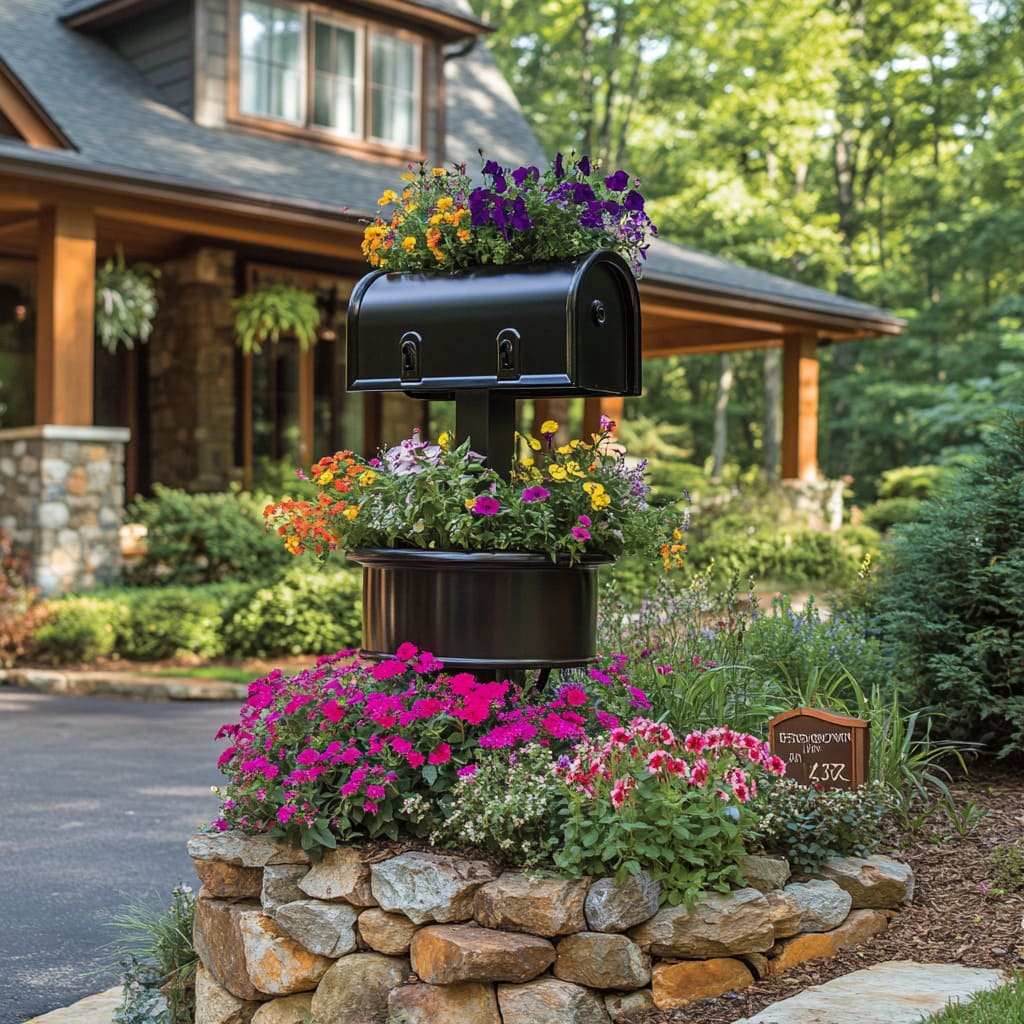 33 Cozy Farmhouse Mailbox Planter Ideas for a Front Yard