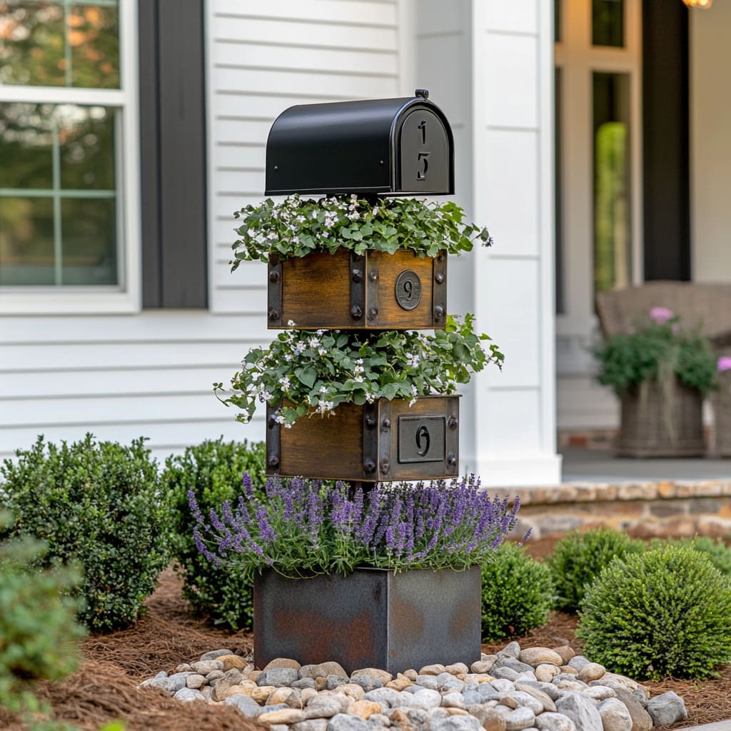 33 Cozy Farmhouse Mailbox Planter Ideas for a Front Yard