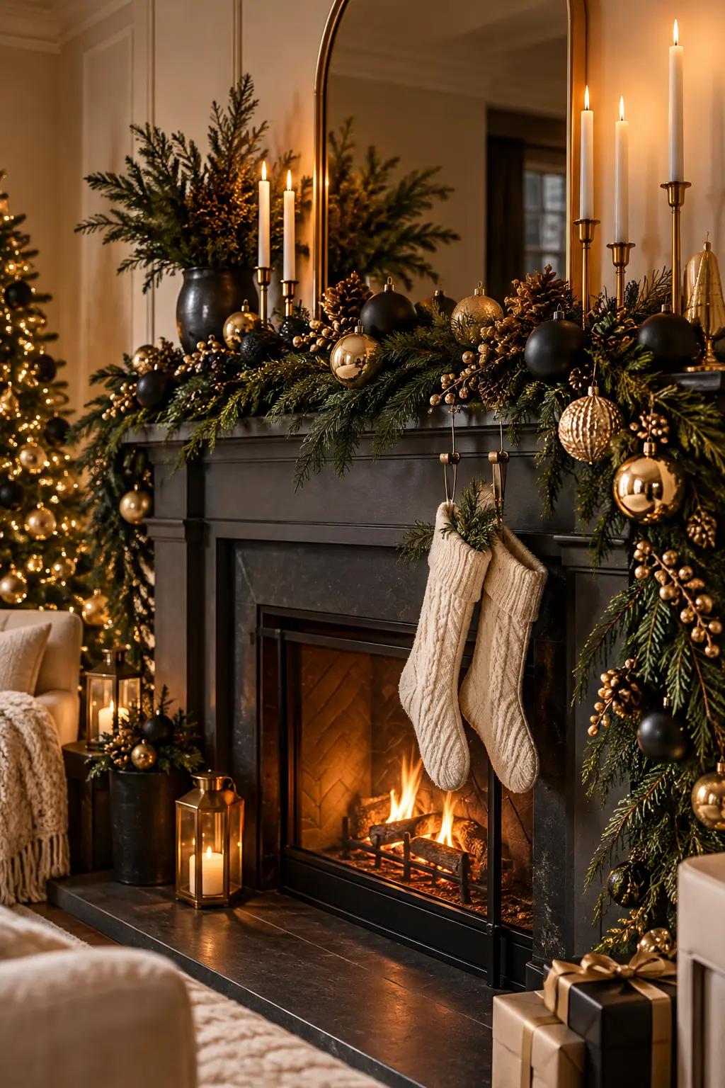 33 Elegant Christmas Mantel Decor Ideas for a Timeless Holiday Look