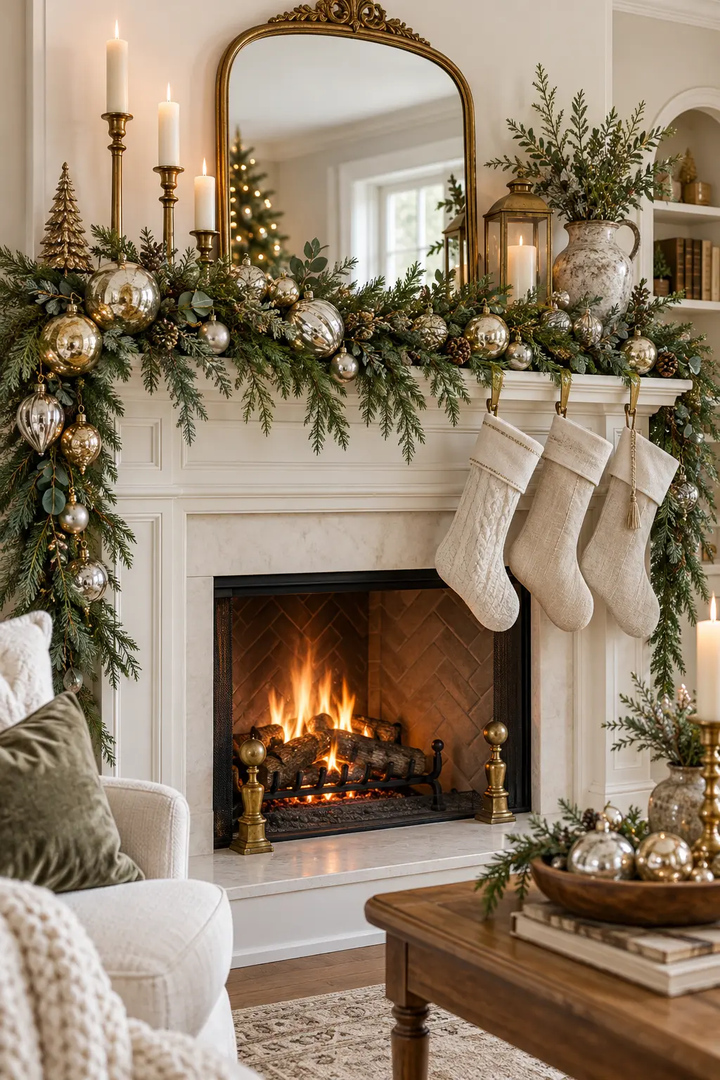 33 Elegant Christmas Mantel Decor Ideas for a Timeless Holiday Look