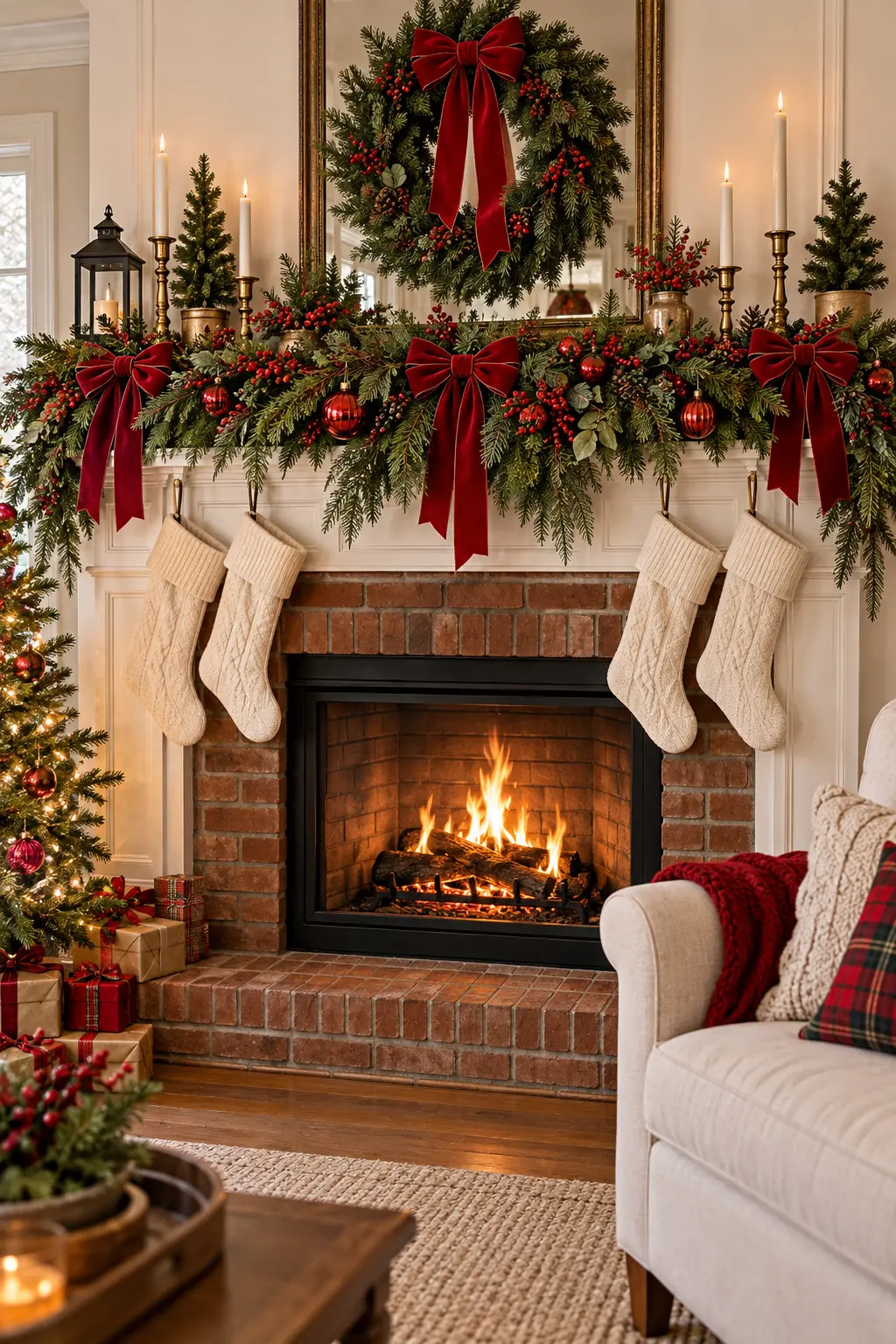 33 Elegant Christmas Mantel Decor Ideas for a Timeless Holiday Look