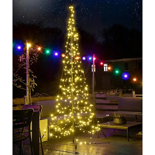 3m All Surface Outdoor Christmas Tree - Freestanding Weather Resistant  Festive Illuminated Garden Decoration with 320 LED