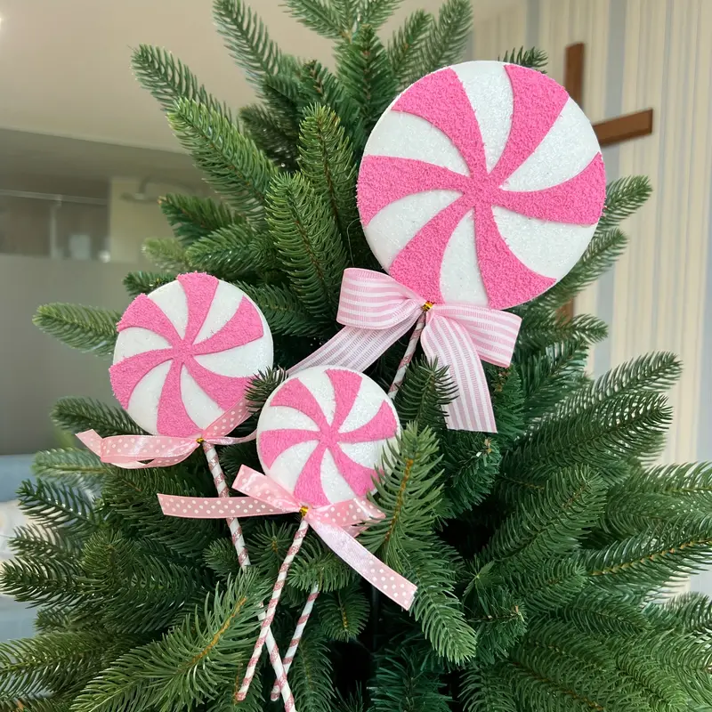 3pcs Christmas Hanging Decorations, Large Size Pink Christmas Tree  Decorations, Christmas Simulated Candy Lollipops, Pink Large Lollipop Candy  Decorations, Used for * Festival Party Decorations, ...