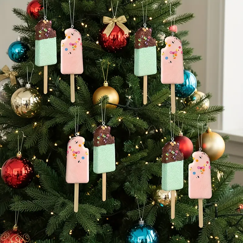 3pcs Elegant Ornate Christmas Tree & Hanging Decorations - Shiny Plastic Baubles with Suitable for / Xmas Tree, Mantel, Door - Holiday Ornaments