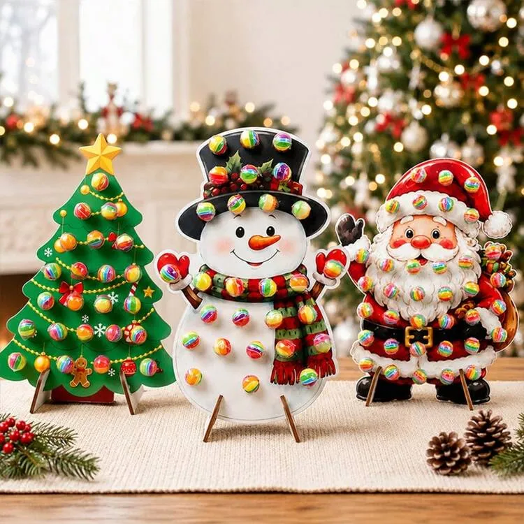 3Pcs/Set Christmas-Themed Wooden Lollipop Display Stand For Christmas Party  Dessert Tables, Ambient Decoration Candy Showcase Rack - Product Video