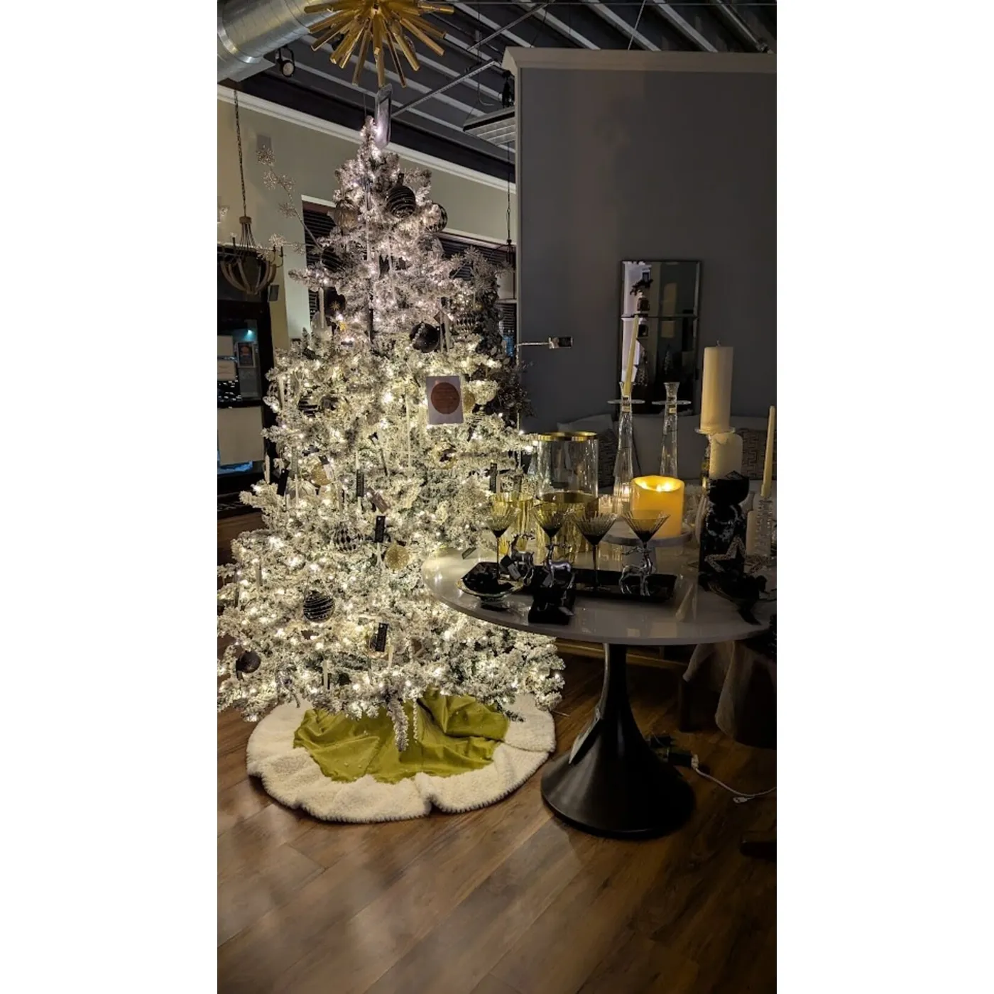 4' Black Glass Ball Ornaments w/ Gold Glitter and Stars, Set of 6