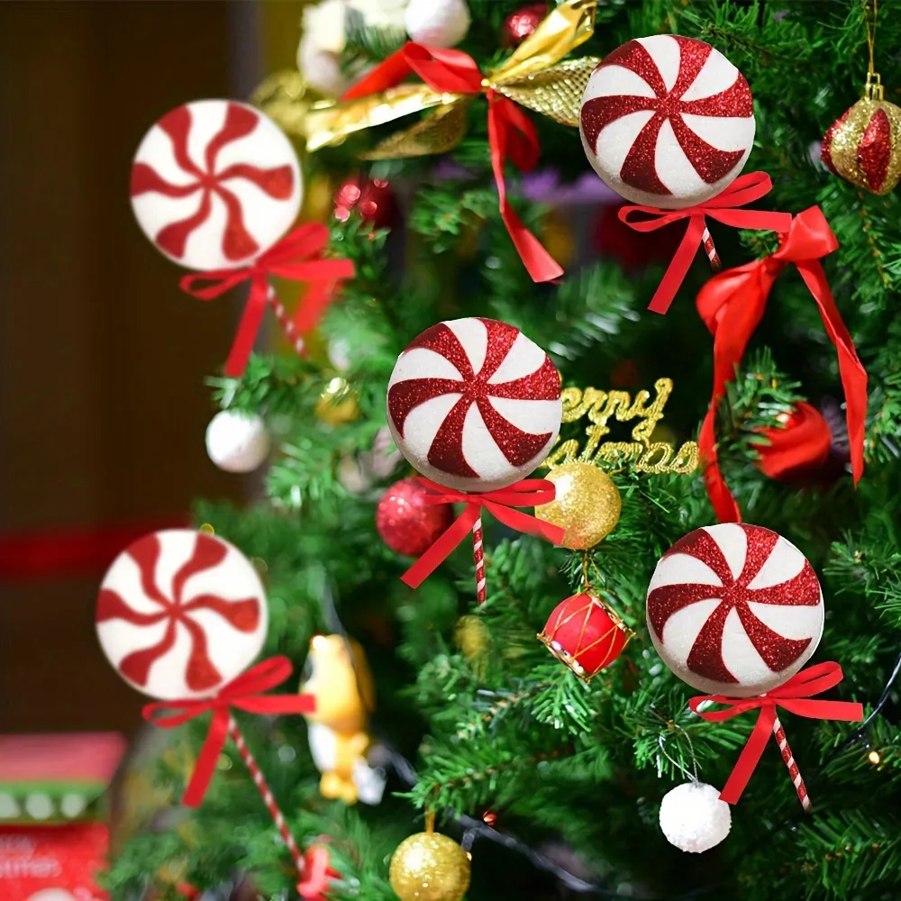 4pcs white foam candy canes christmas stick - Temu