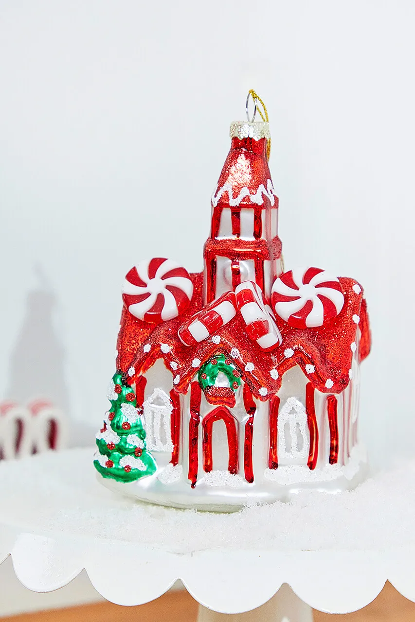 5' Glass Candy Castle Ornament