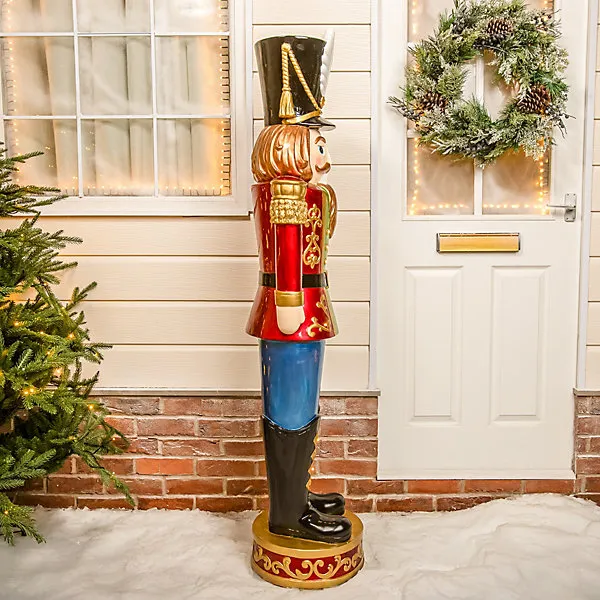 5.5ft Traditional Christmas Nutcracker Soldier - Red, Blue and Green with LED Lights