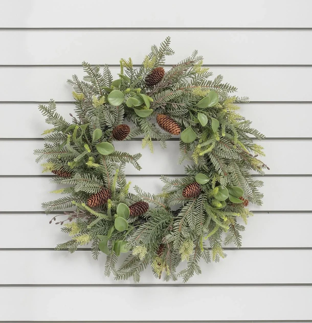 58cm Pine/Cone/Eucalyptus Wreath - Country Baskets