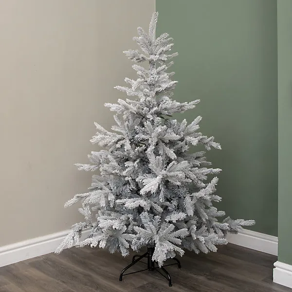 5ft (1.5m) Grey Frosted Grandis Fir Christmas Tree with Metal Stand