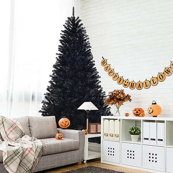 5ft Black Traditional Indoor Artificial Christmas Tree Bushy Metal Stand