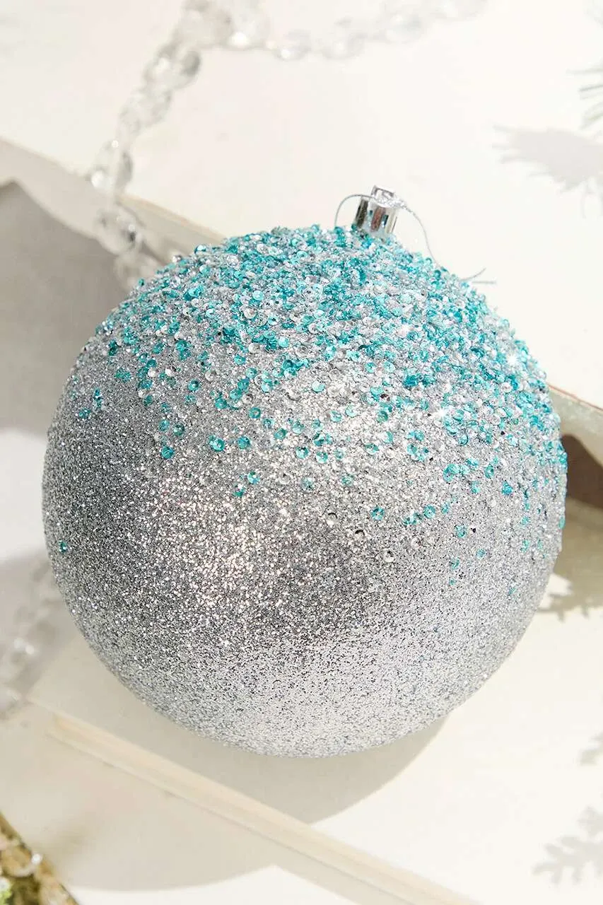 6' Glitter Hanger Ball - Silver