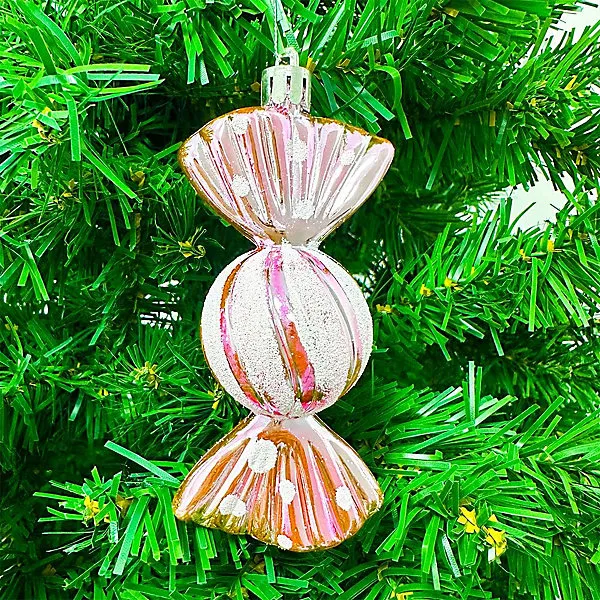 6 PCS 11CM Large Christmas Candy Ornaments Hanging Glitter Cane Ornaments  Christmas Tree Candy Peppermint Party Home Decorations