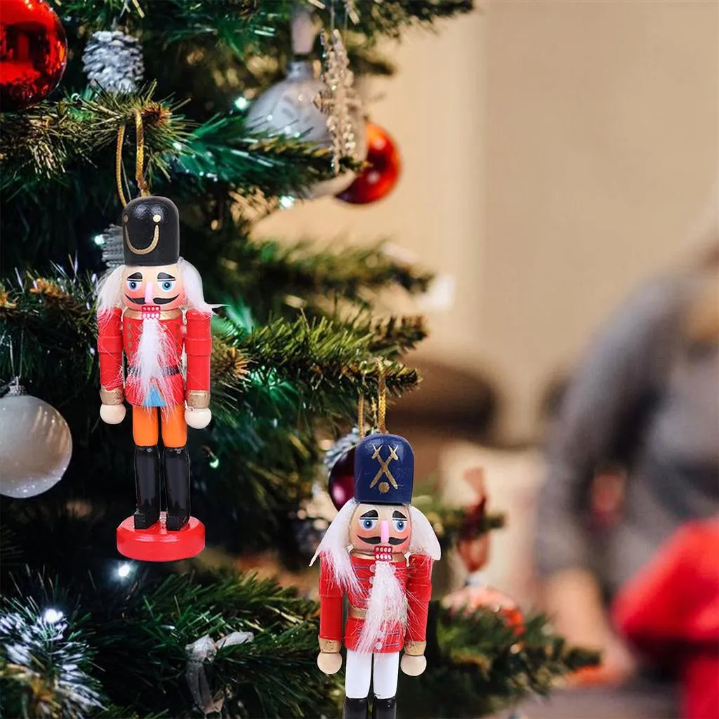 6 Pcs Nutcracker Soldier Christmas Wooden Nutcracker Soldier Tall Christmas Ornaments Figures Puppet Toy Christmas Tree Hanging Decorations Decor Gift – buy the best products in the Ayzeze online st