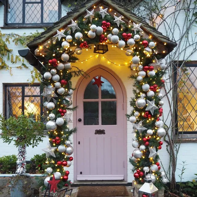 60 inch Prelit Large Christmas Wreath for Front Door WREATH 60 LED FRONT DOOR 32\' BEAUTIFUL GARLAND CHRISTMAS