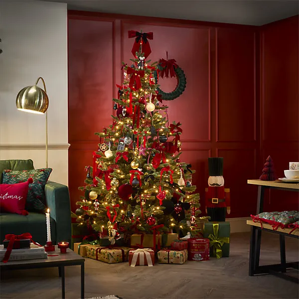 6ft Full Fraser Fir Warm white LED Pre-lit Artificial Christmas tree - Green