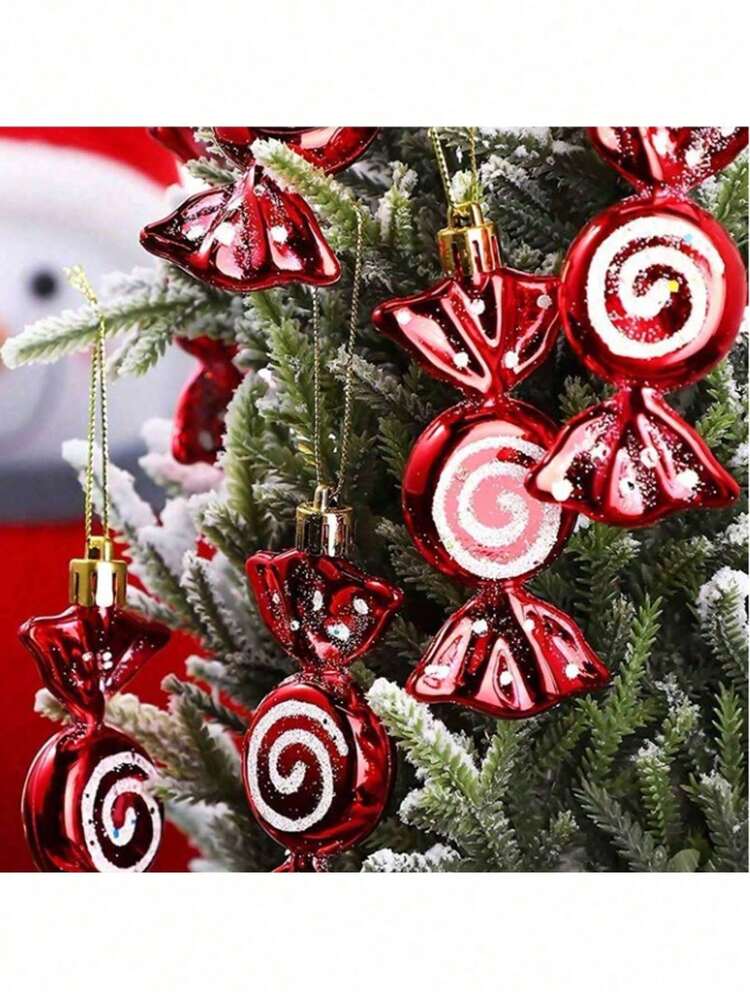 6pcs Electroplated Candy Ornaments, Lollipop Charms For Christmas Tree  Decoration, Theme Party, Gift Packaging, Room, Home Decor, Outdoor Garden  Yard Decorations | SHEIN