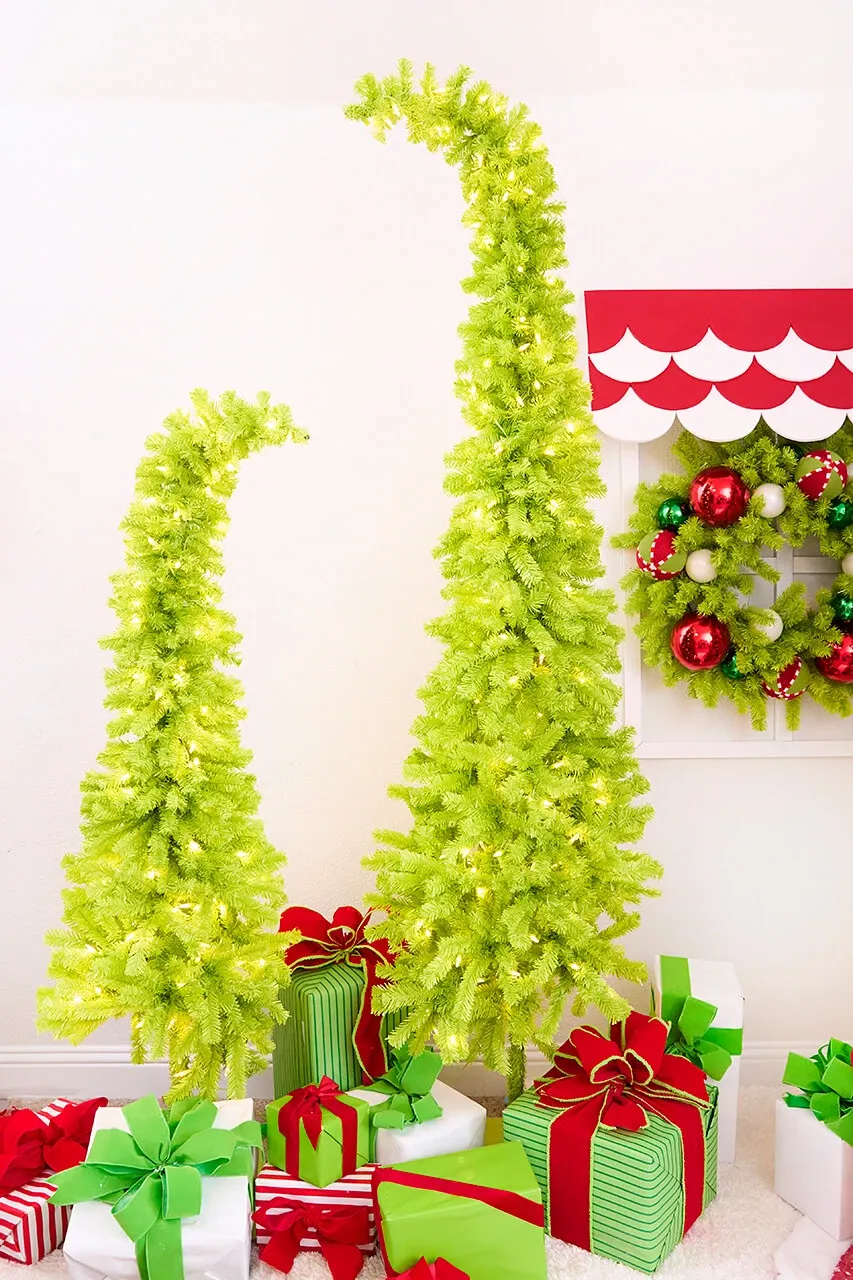 7' Lime Green Whimsical Tree with LED Lights