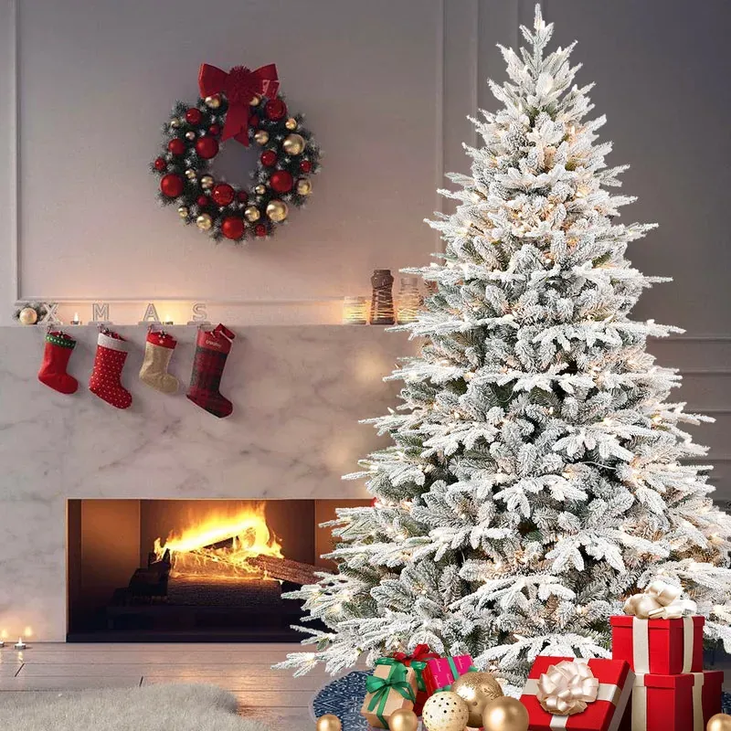 7.5 ft Flocked Artificial Christmas Tree for Home