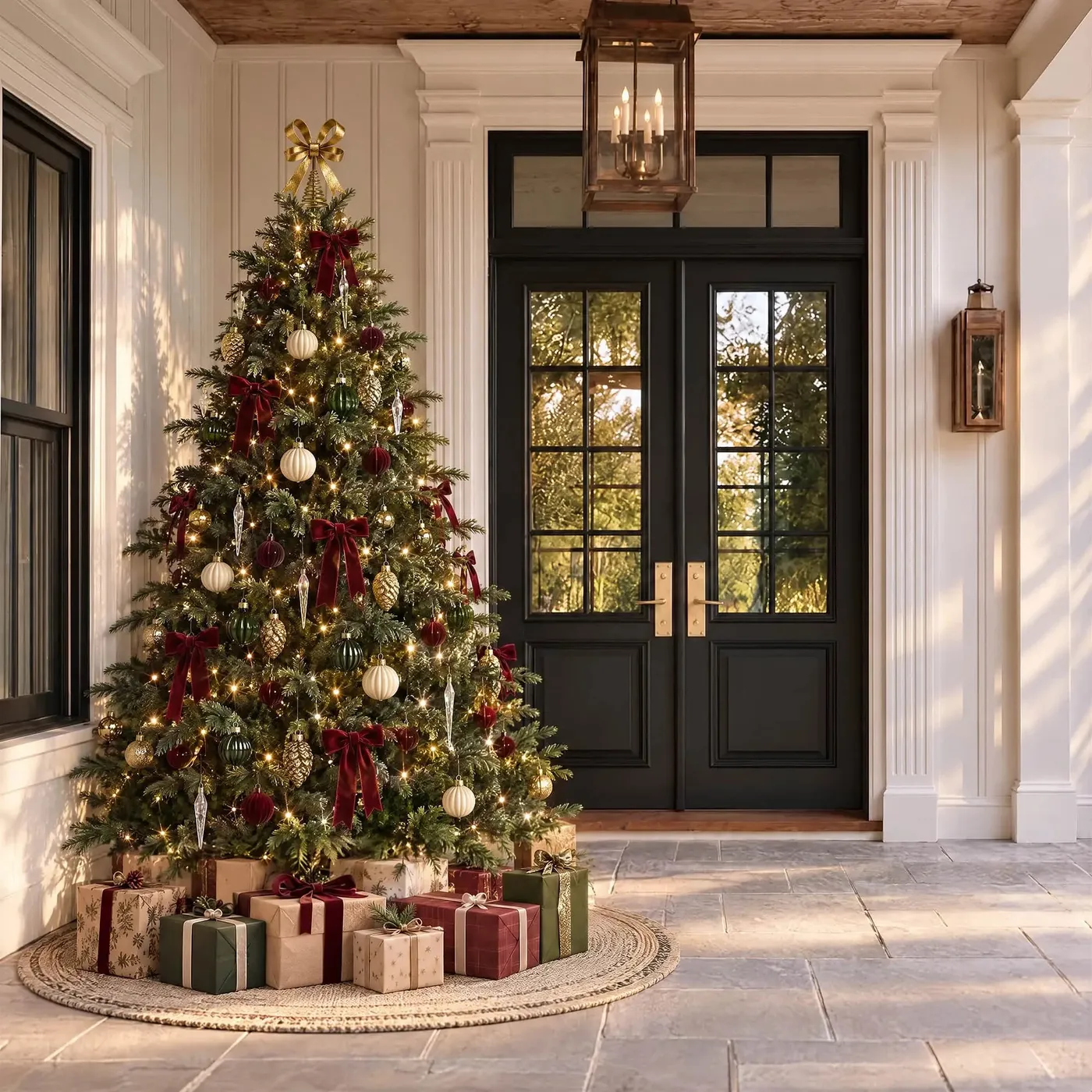 7.5 ft Pre-Lit Classic Noble Fir Christmas Tree Colored LED | HILLGA