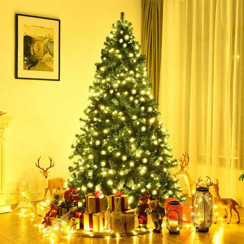 7.5FT Pre-Lit Artificial Christmas Tree 400 Warm White Lights Sale | Bestoutdor