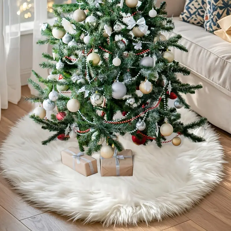 90 120cm fluffy plush christmas tree skirt artificial tree - Temu Bahrain