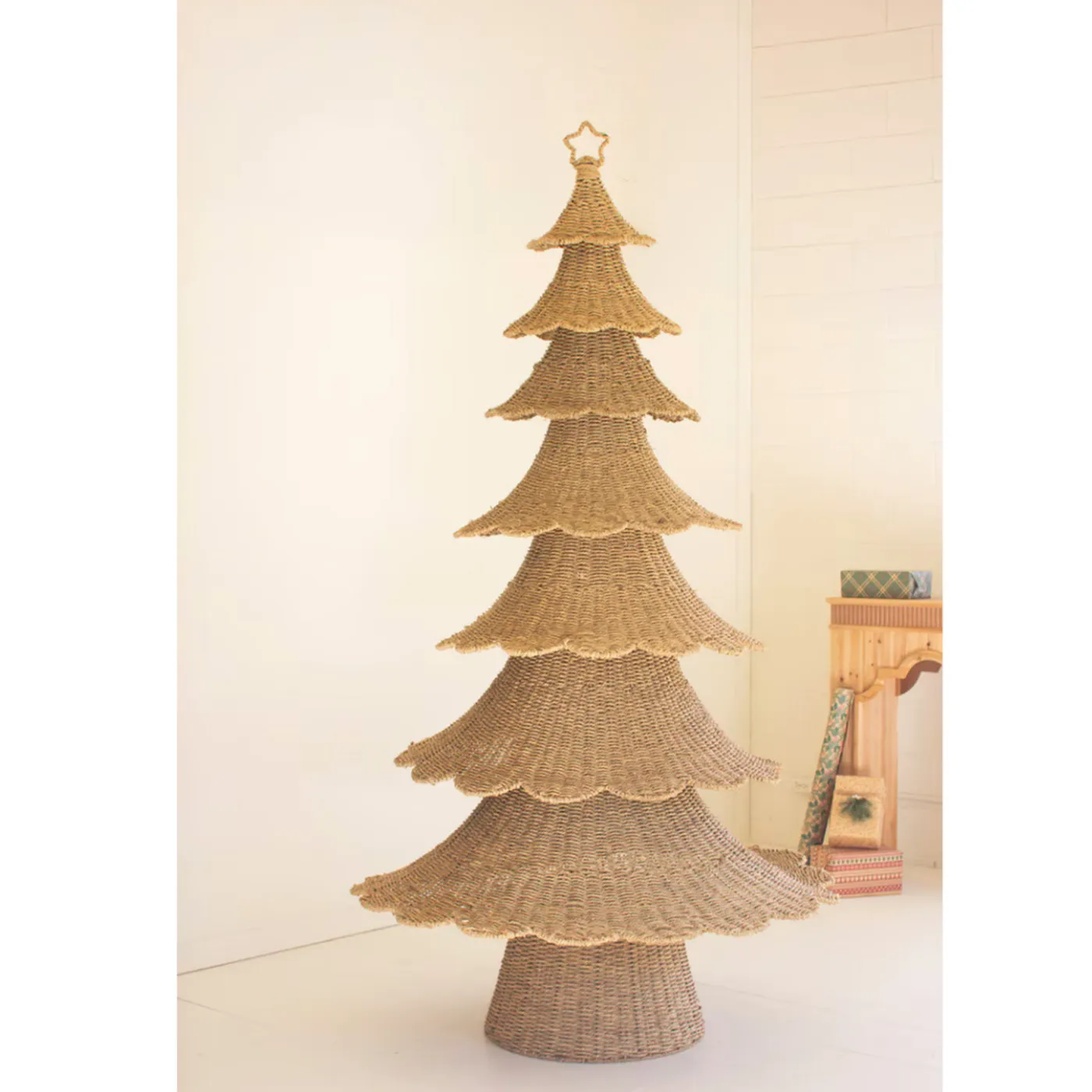 98' Natural Woven Vine Hand Crafted Christmas Tree - Outside the Box Palm  Beach