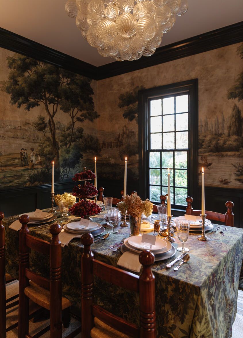 A Surprise Friendsgiving & our Moody, Elevated Thanksgiving Table That Feels Lovingly Collected Over Time - Chris Loves Julia