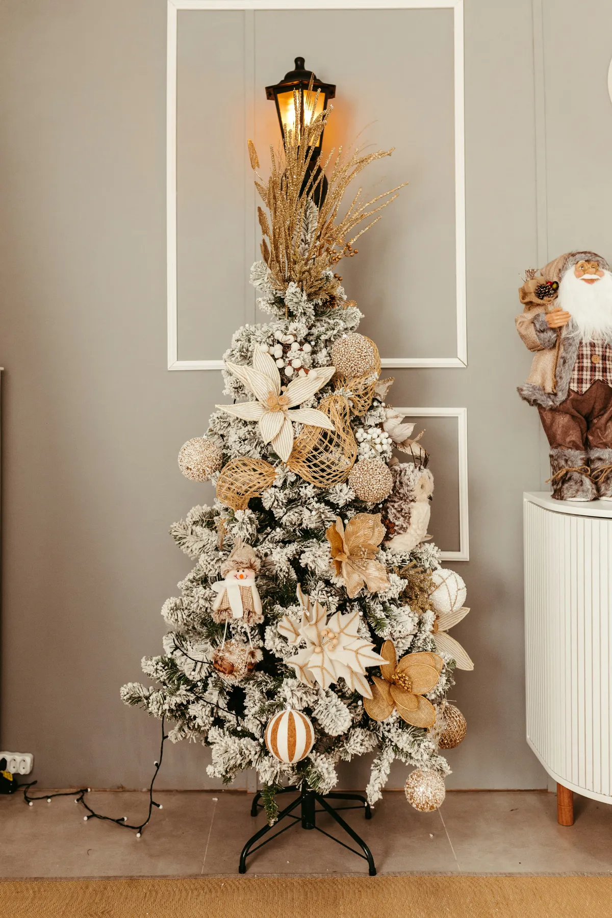 a tree decorated with flowers