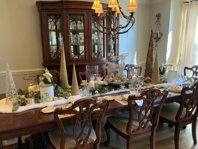 A Winter Forest Centerpiece for a Beautiful Christmas Table Setting –  Between Naps on the Porch