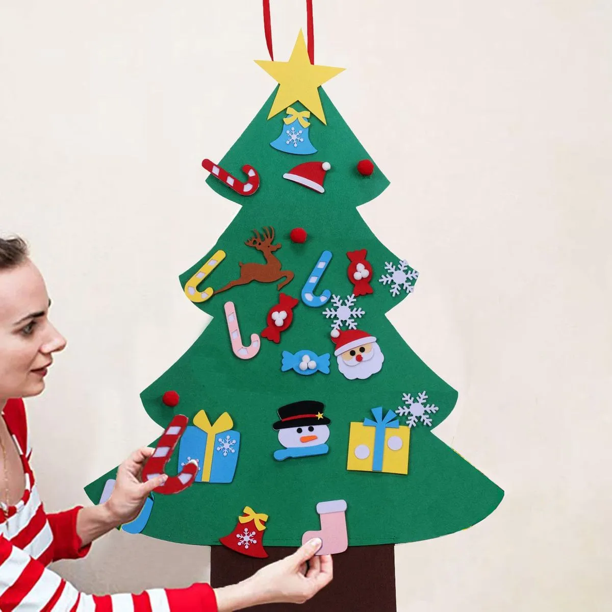 ALANES DIY Felt Christmas Tree Set Door Wall Hanging Ornaments