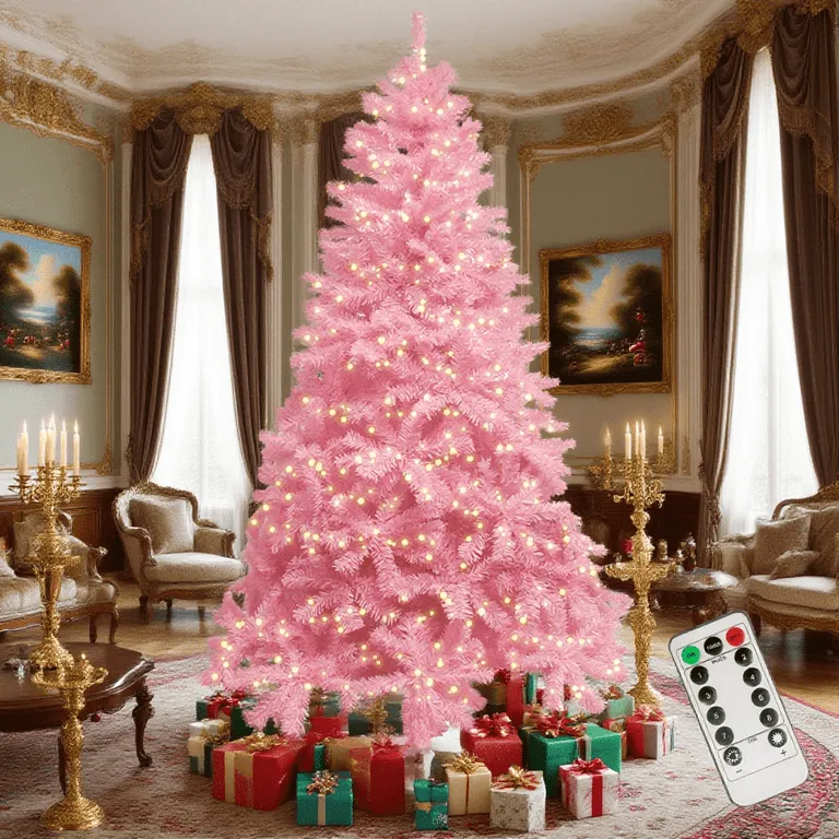 Amazon.com: 7.5ft Pink Christmas Tree with USB String Lights 7.5FT Pink  Christmas Tree with LED Lights & Remote