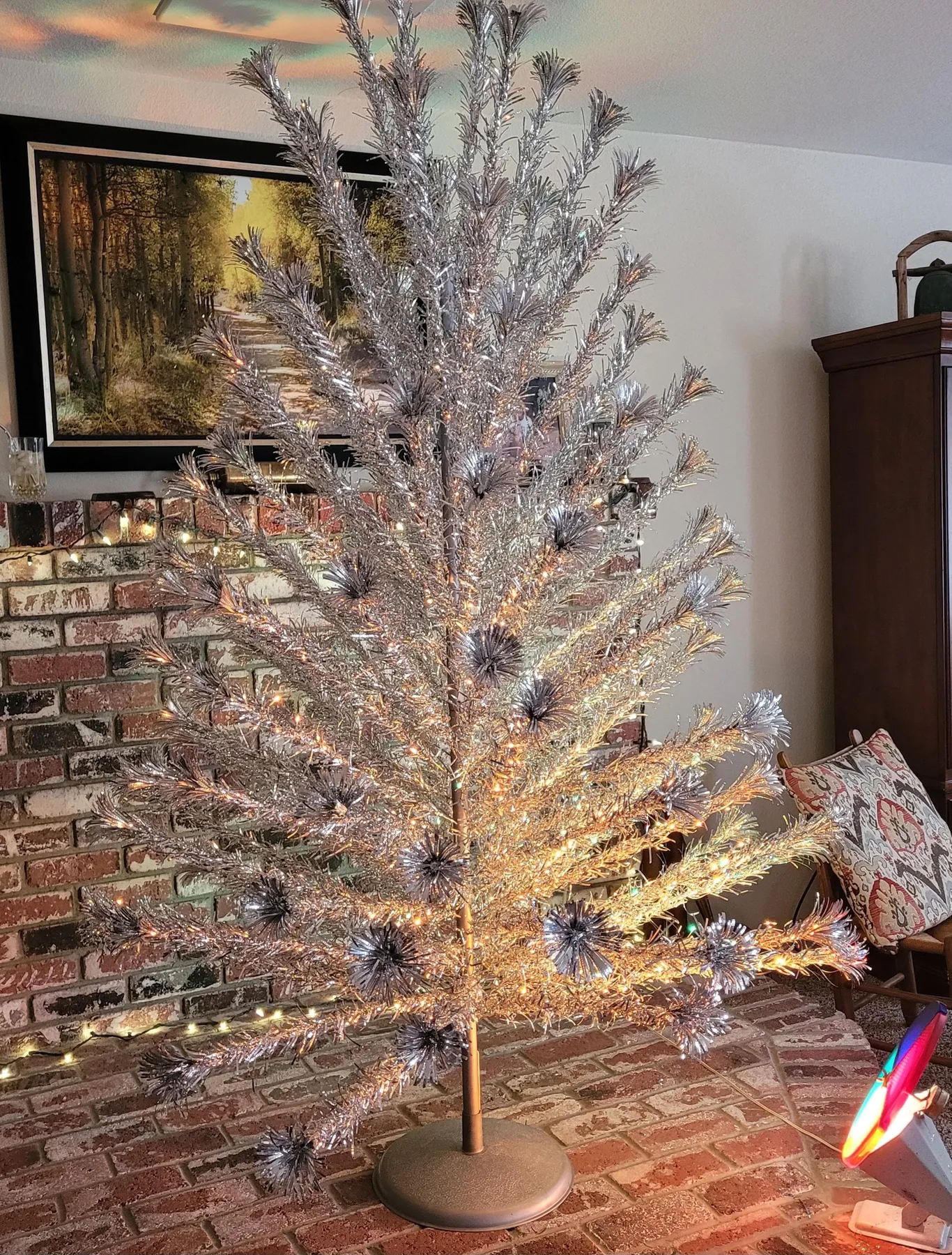 Antique Aluminum Aluminum Retro Christmas Tree Vintage Ft Aluminum Christmas  Tree 53 Branches No Box, With