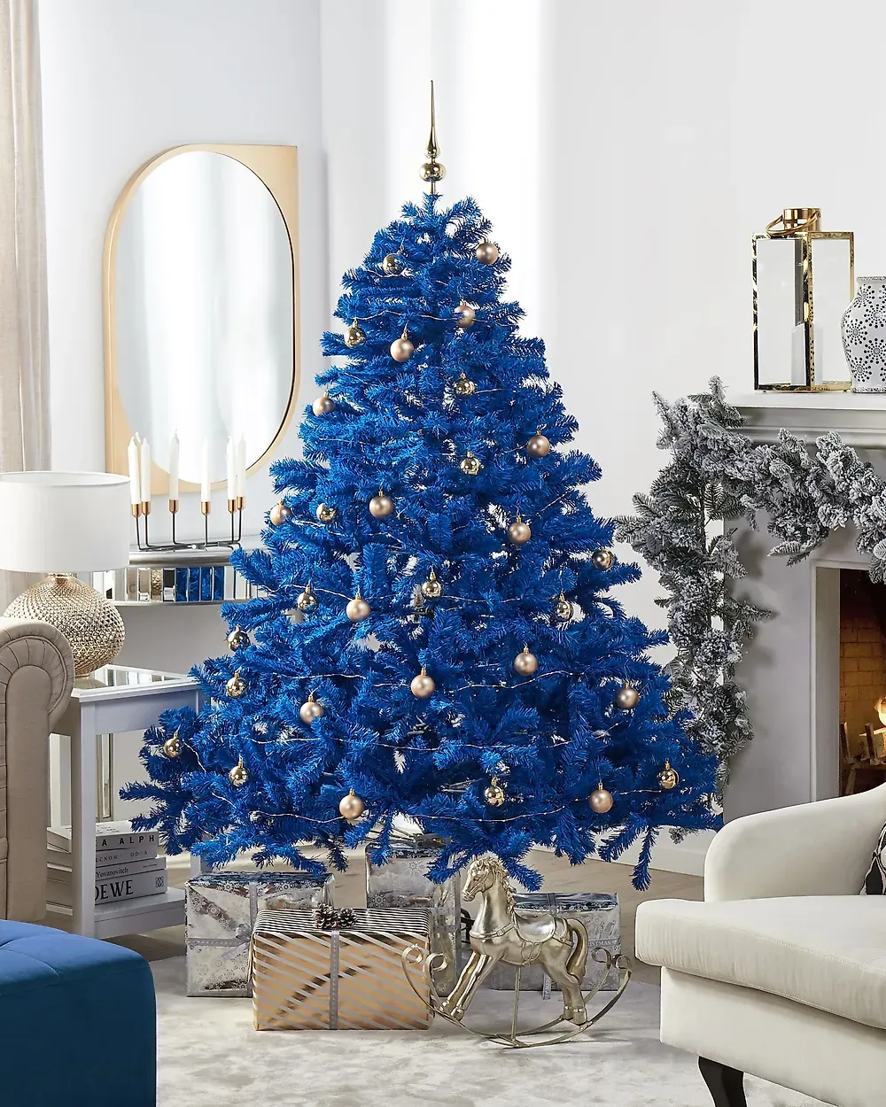 Artificial Christmas Tree FARNHAM 210 cm Blue - Beliani.de
