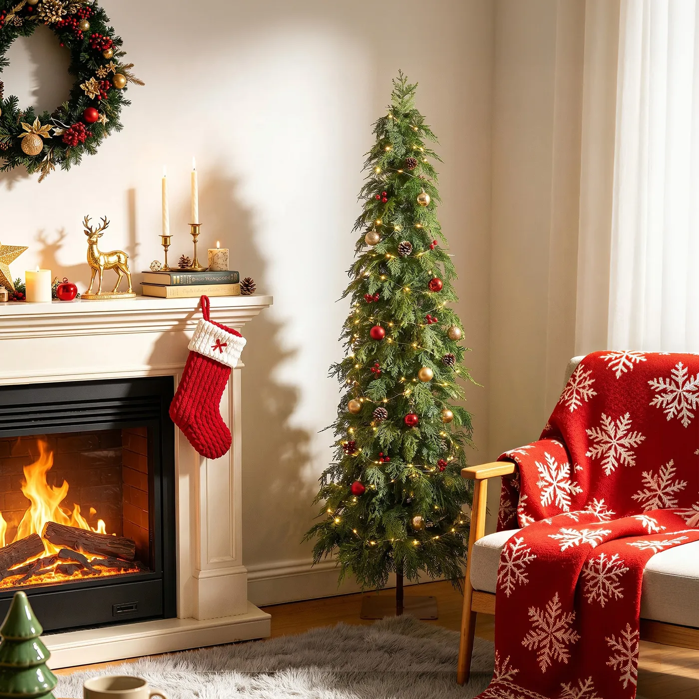 Artificial Cypress Christmas Tree 6FT Unlit | VeriNatural