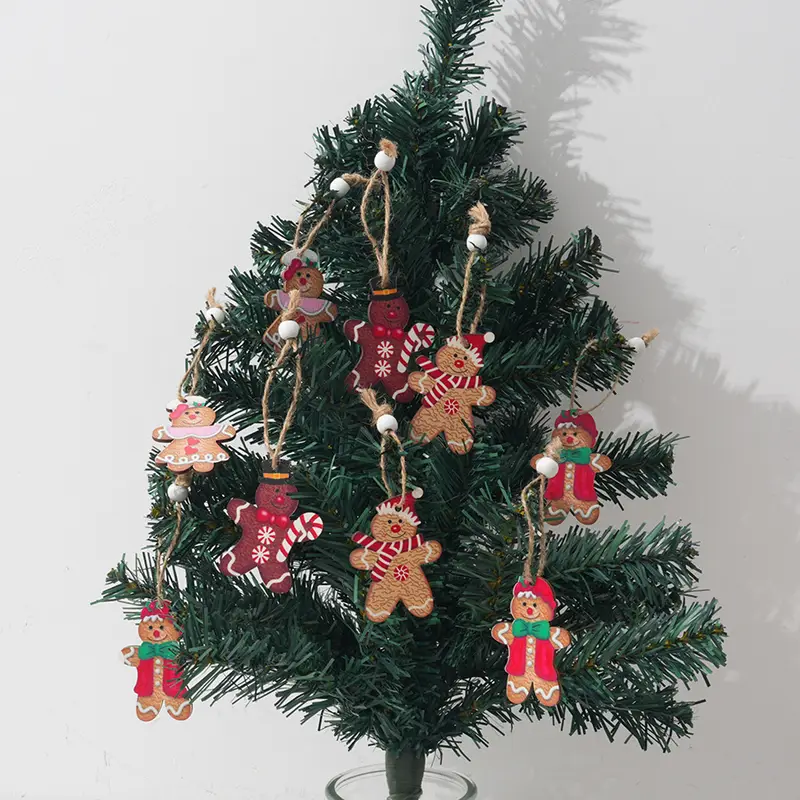artificial gingerbread man figurine pair hanging christmas - Temu Bahrain