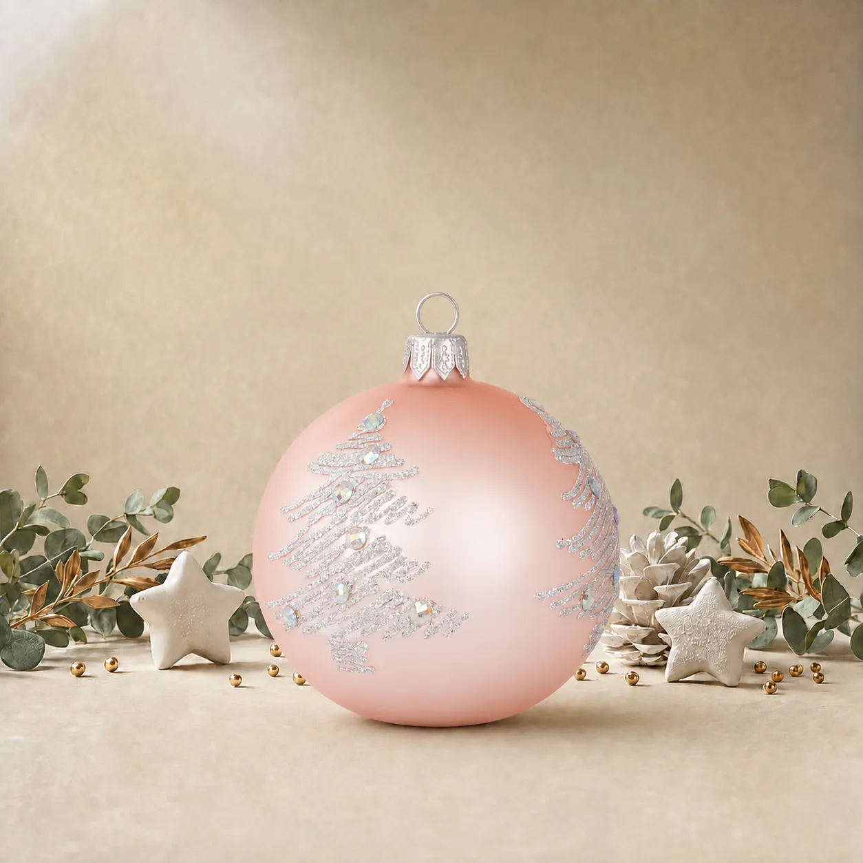 Baby Pink Christmas Tree Personalised Christmas Bauble - Artisan Ornaments