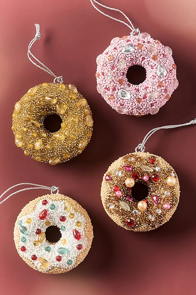 Beaded Donut Ornaments, Set of 4 | AnthroHome