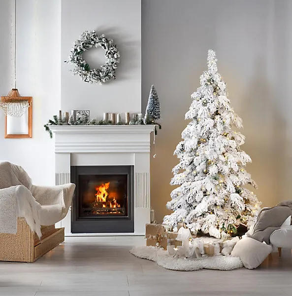 Best Artificial 6ft Pre Lit Pearl LED Heavy Snow Flocked Arbol Christmas  Tree With Extra Large