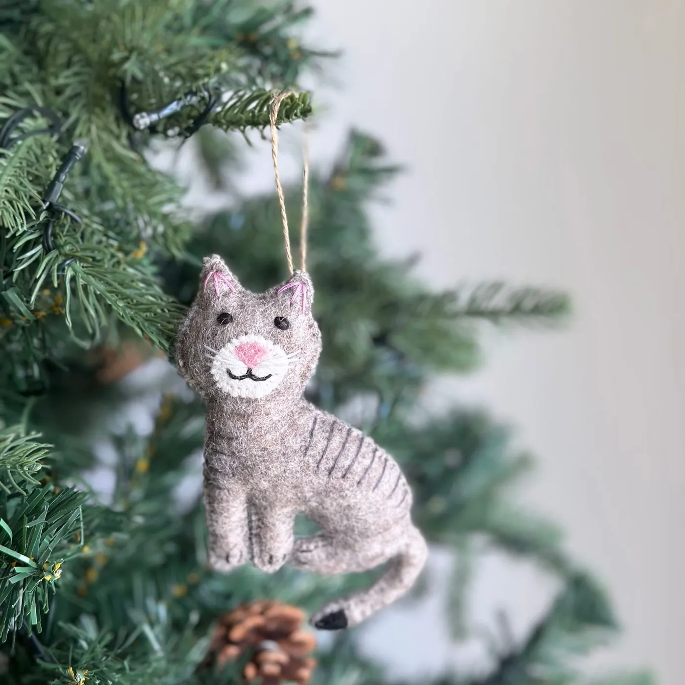 Best Felt Ornament - Stitched Cat | Ganapati Crafts Co.