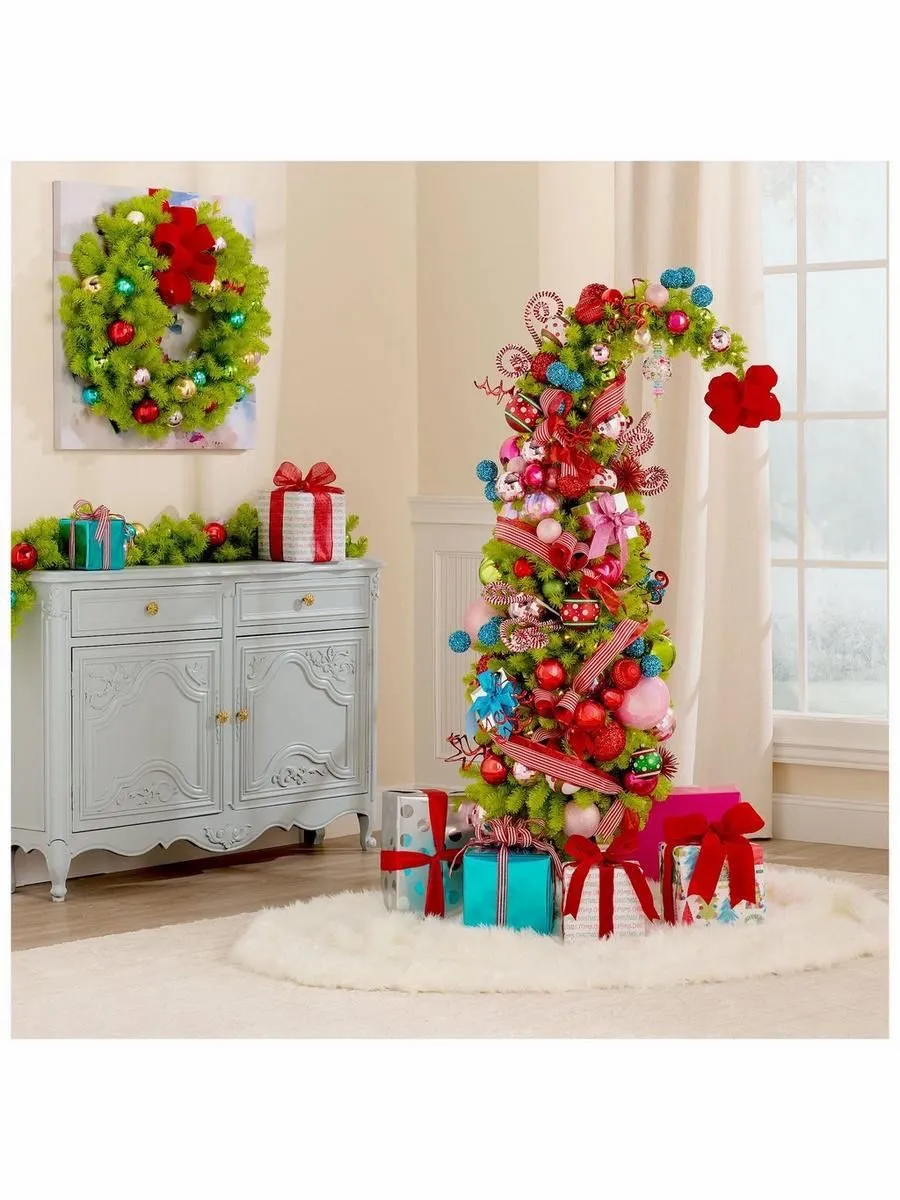 Black 6 ft. Artificial Christmas Tree with LED Light, Pre-Lit Whimsical pre lit Christmas tree