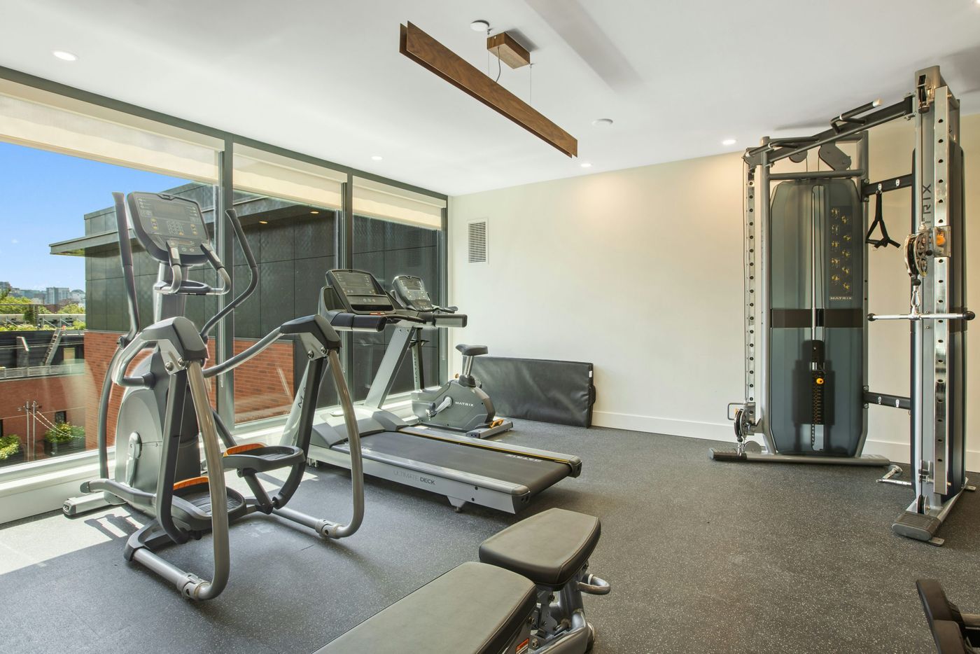 black and gray exercise equipment