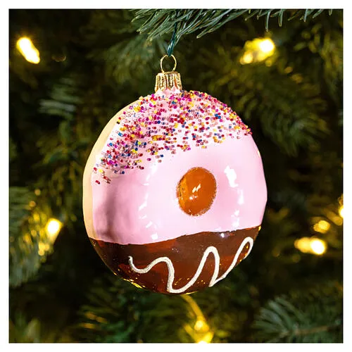 Blown glass donut Christmas tree ornament 10 cm | online sales on  HOLYART.com