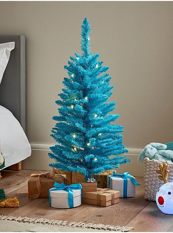 Blue 3ft Pre-Lit Christmas Tree | Christmas | George at ASDA