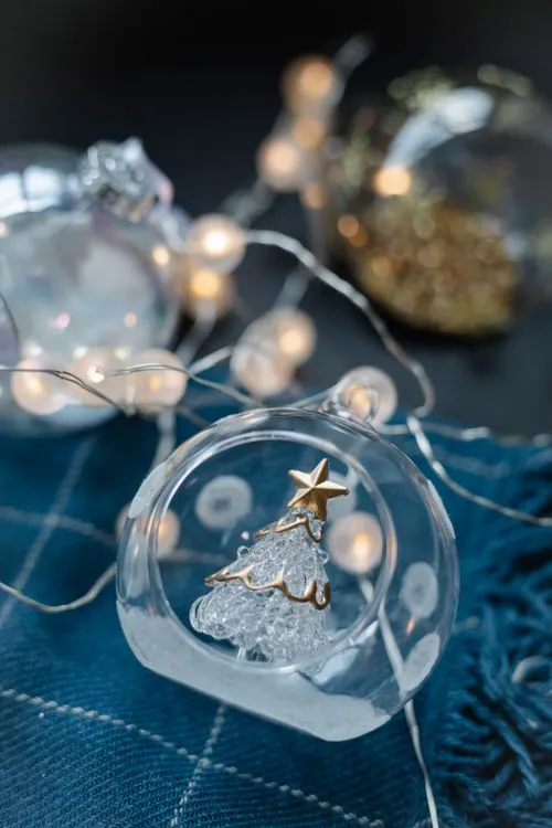Blue Christmas Decorations in Close Up Shot · Free Stock Photo