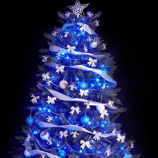 Blue Christmas Lights Living Room Tree Blue Lamps Well Decorated Blue Room With Blue Blur Walls,